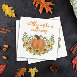 Servilleta De Papel Baby Shower Neutral de calabaza de girasoles de gé