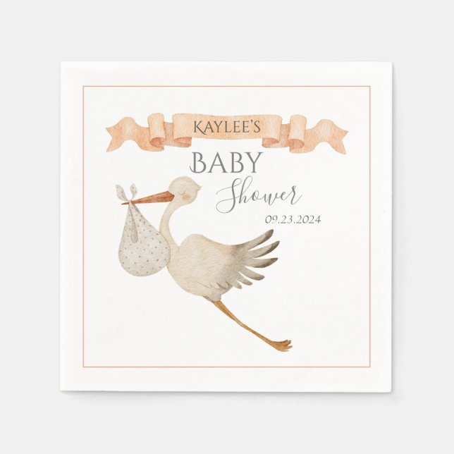 Servilleta De Papel Baby Shower neutral de género (Anverso)