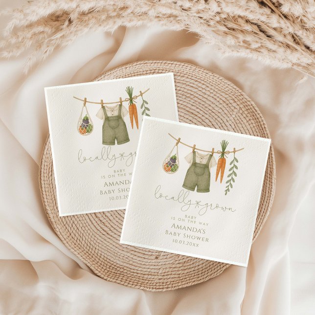 Servilleta De Papel Baby Shower Neutral de género de crecimiento local (Subido por el creador)