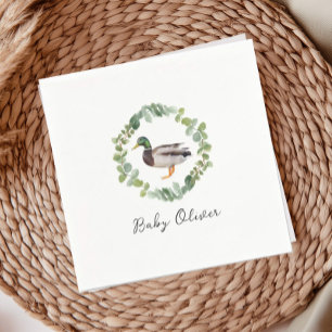 Servilleta De Papel Baby Shower Neutral de pato mallard de género