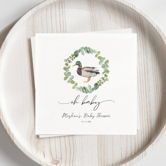 Servilleta De Papel Baby Shower Neutral de pato mallard de género (Subido por el creador)