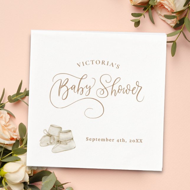 Servilleta De Papel Baby Shower Neutral Elegant Script (Subido por el creador)