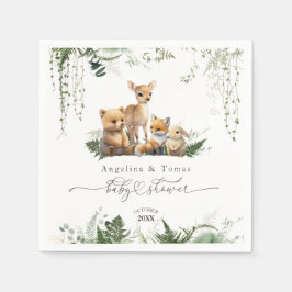 Servilleta De Papel Baby Shower Neutral para animales de Woodland