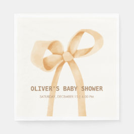 Servilleta De Papel Baby Shower Neutral simple Bow de género