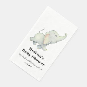 Servilleta De Papel Baby Shower neutro en género elefante
