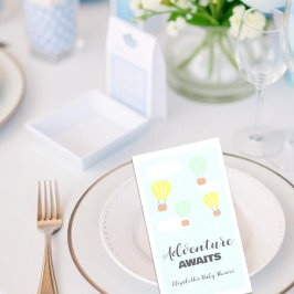 Servilleta De Papel Baby Shower neutro en globo de aire caliente