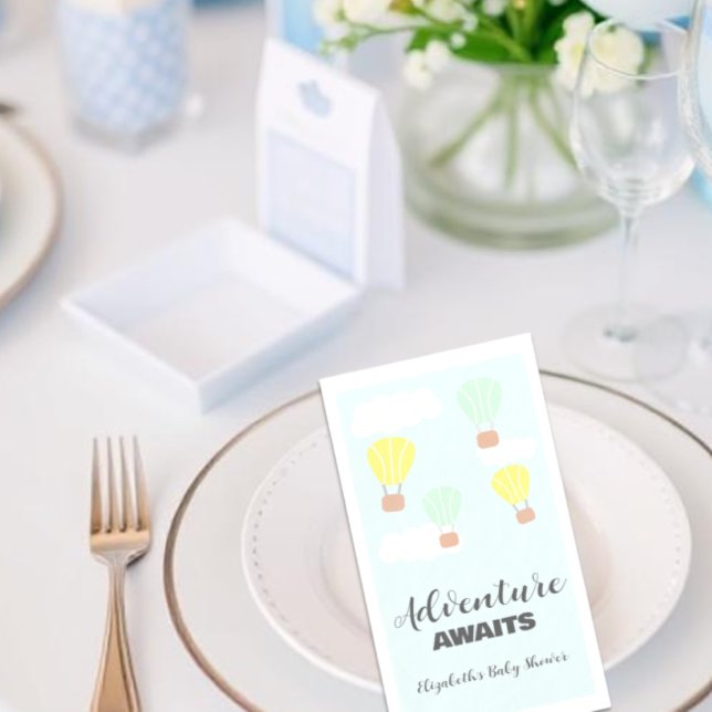 Servilleta De Papel Baby Shower neutro en globo de aire caliente (Subido por el creador)