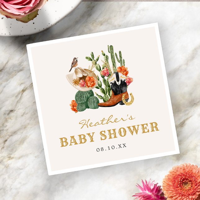 Servilleta De Papel Baby Shower occidental (Boho Western Baby Shower Napkins by Painted Paperie
)