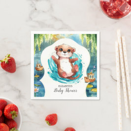 Servilleta De Papel Baby Shower Otter simple