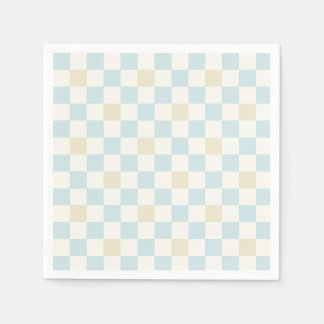 Servilleta De Papel Baby Shower Paper Napkin for a Boy | Blue Check
