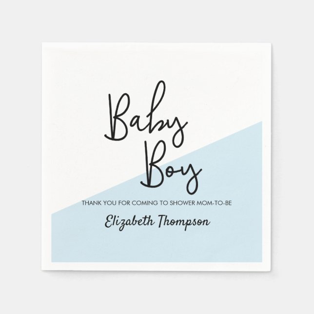 Servilleta De Papel Baby Shower personalizado de Baby Boy blue (Anverso)