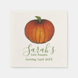 Servilleta De Papel Baby Shower personalizado de calabaza para Naranja