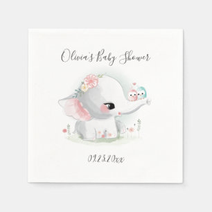 Servilleta De Papel Baby Shower personalizado de elefante lindo