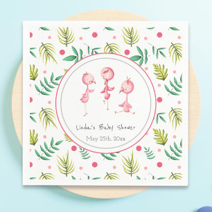 Servilleta De Papel Baby Shower personalizado de flamenco tropical
