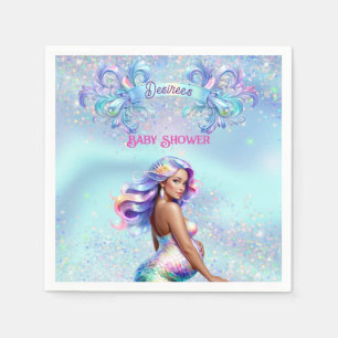 Servilleta De Papel Baby Shower Personalizado de Mermaid Mom Pregancy