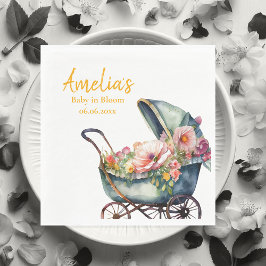 Servilleta De Papel Baby Shower personalizado de Stroller de época