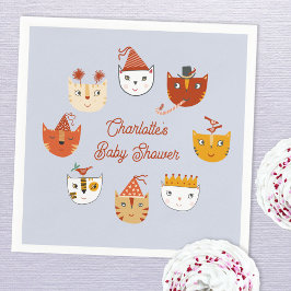 Servilleta De Papel Baby Shower personalizado de un gato kitty