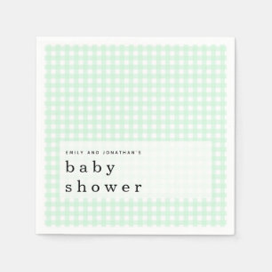 Servilleta De Papel Baby Shower Picnic Green Gingham