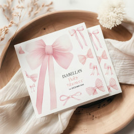 Servilleta De Papel Baby Shower Pink Bow