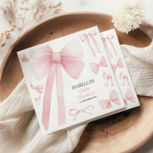 Servilleta De Papel Baby Shower Pink Bow