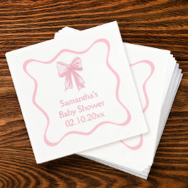 Servilleta De Papel Baby Shower Pink Bow