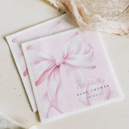 Servilleta De Papel Baby Shower Pink Bow