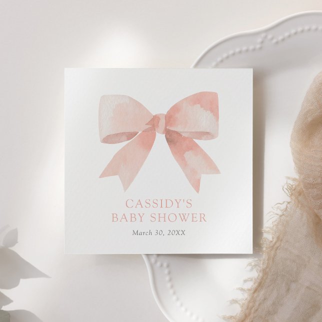 Servilleta De Papel Baby Shower Pink Bow (Subido por el creador)