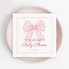 Servilleta De Papel Baby Shower Pink Bow