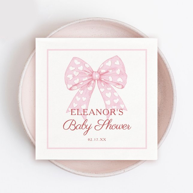 Servilleta De Papel Baby Shower Pink Bow (Subido por el creador)