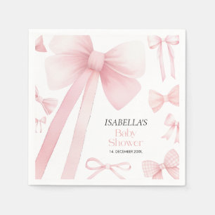 Servilleta De Papel Baby Shower Pink Bow