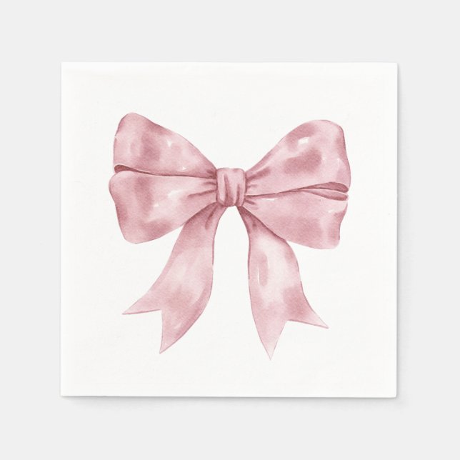 Servilleta De Papel Baby Shower Pink Bow (Anverso)