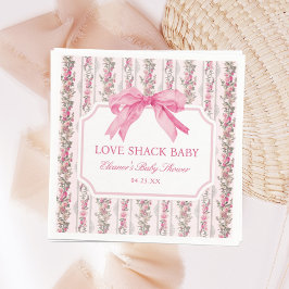 Servilleta De Papel Baby Shower Pink Bow Love Shack