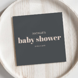 Servilleta De Papel Baby Shower Pink Gray Boho Typography