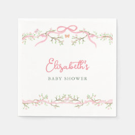 Servilleta De Papel Baby Shower Pink Spring Garden