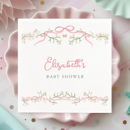 Servilleta De Papel Baby Shower Pink Spring Garden