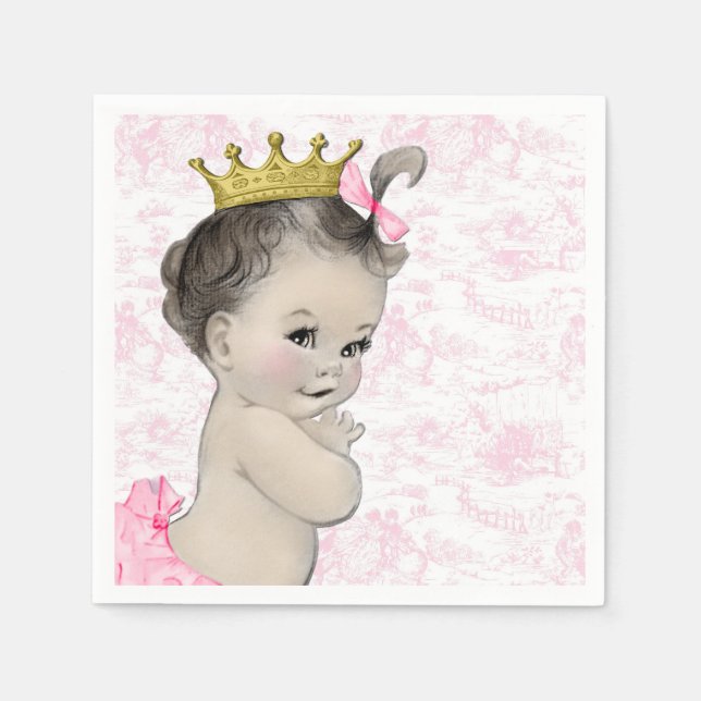 Servilleta De Papel Baby Shower Pink Toile (Anverso)