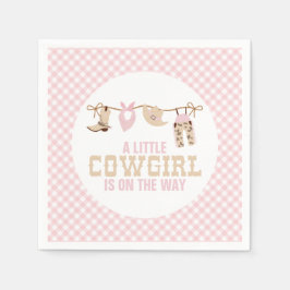 Servilleta De Papel Baby Shower Pink Western Cowgirl