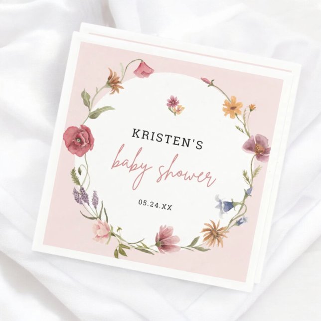 Servilleta De Papel Baby Shower Pink Wilflower (Subido por el creador)