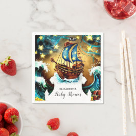 Servilleta De Papel Baby Shower pirata náutico