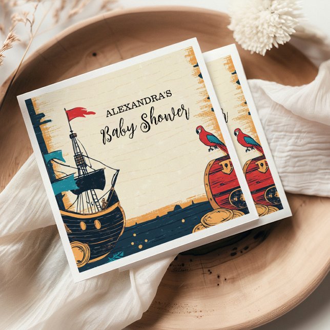 Servilleta De Papel Baby Shower pirata náutico (Subido por el creador)