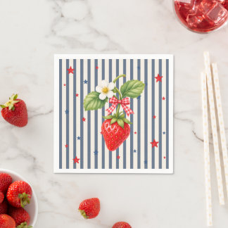 Servilleta De Papel Baby Shower Preppy Americana | Gingham de Fresa