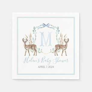 Servilleta De Papel Baby Shower Preppy Southern Blue Boy Deer