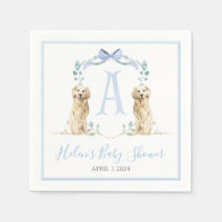 Baby Shower Preppy Southern Blue Boy Dog