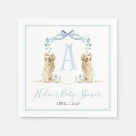 Servilleta De Papel Baby Shower Preppy Southern Blue Boy Dog