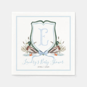 Servilleta De Papel Baby Shower Preppy Southern Blue Boy Duck