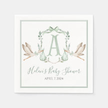 Baby Shower Preppy Southern Green Stork