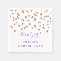 Baby Shower Purple Gold Confetti