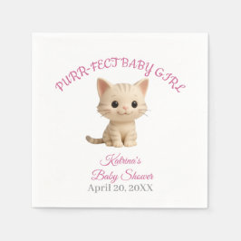 Servilleta De Papel Baby Shower Purr-fect Baby Girl Kitten