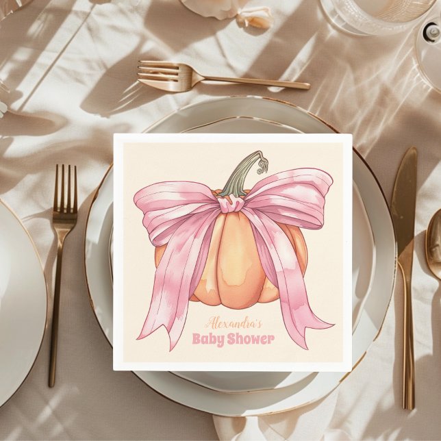 Servilleta De Papel Baby Shower Retro Pink Bow (Subido por el creador)