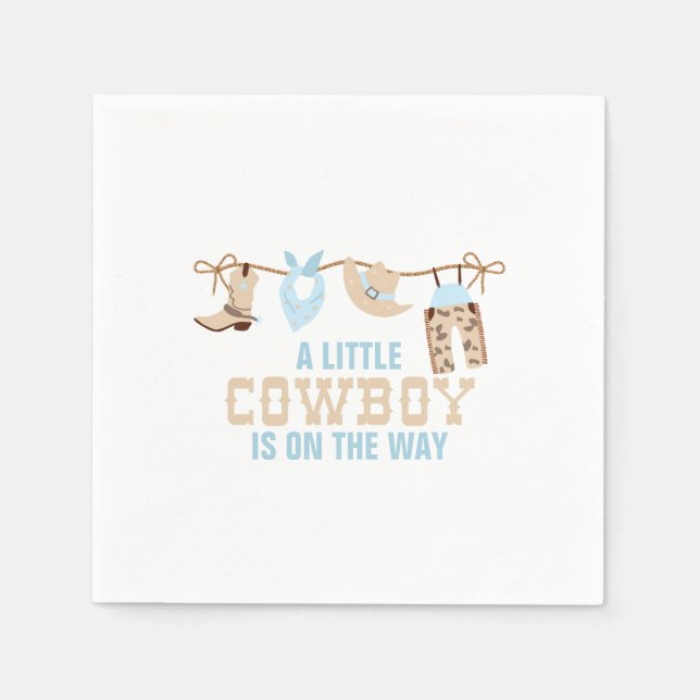 Servilleta De Papel Baby Shower Rodeo Western Cowboy (Anverso)